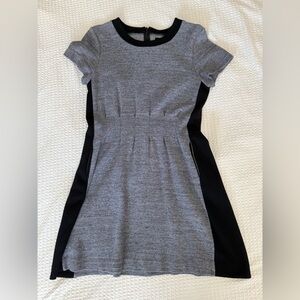 Madewell Gray and Black Short Sleeve Parkline Dress